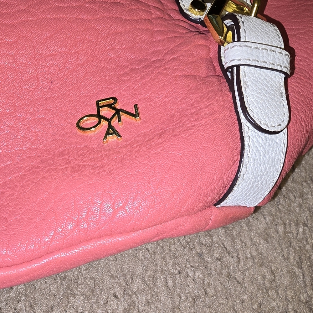 orYANY Lamb Leather Tote—Lauren Mineral Red Pebbled Pre-Owned. Cute Bag! - Picture 6 of 12